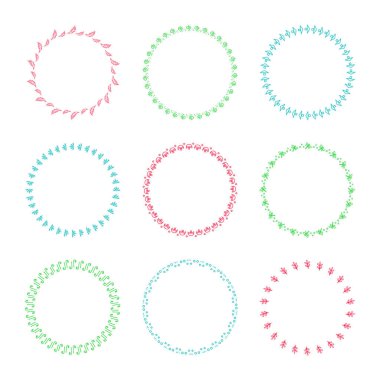 Tasarım için vektör grafik daire kare kümesi