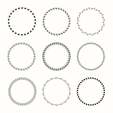 Vektör grafik daire kare topluluğu. Tasarım için çelenk