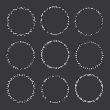 Vektör grafik daire kare topluluğu. Tasarım için çelenk