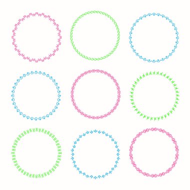 Vektör grafik daire kare topluluğu. Tasarım için çelenk