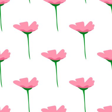 Parlak çiçekler ile Seamless modeli. Çiçek arka plan. Vektör çizim