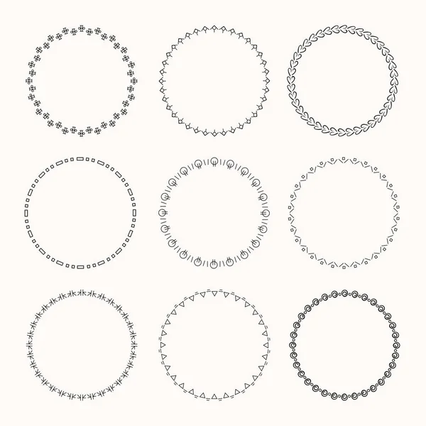 Collection Vector Graphic Circle Frames Wreaths Design — Stock Vector