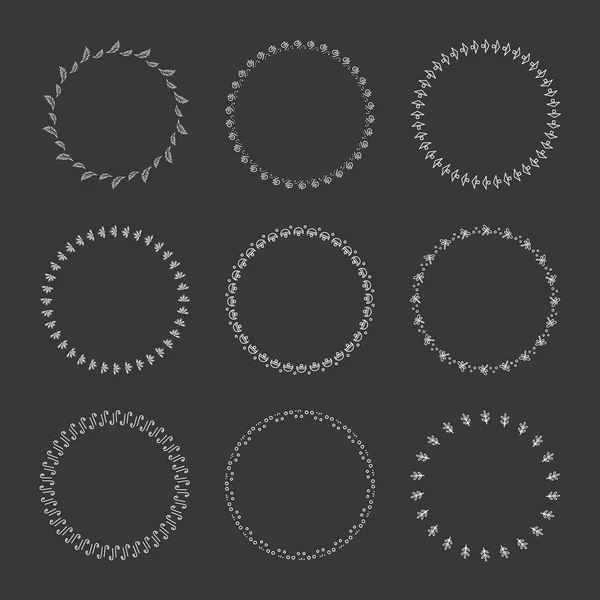 Set Vector Grafische Cirkel Frames Voor Ontwerp — Stockvector