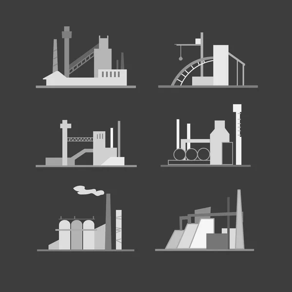 Képek Ipari Épületek Építmények Alkalmas Arculat Logó Reklám — Stock Vector