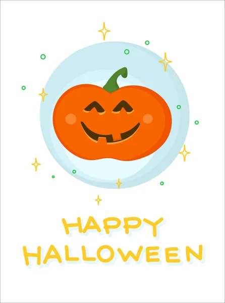Imagen Saludo Para Halloween Con Una Divertida Calabaza Entre Las — Vector de stock