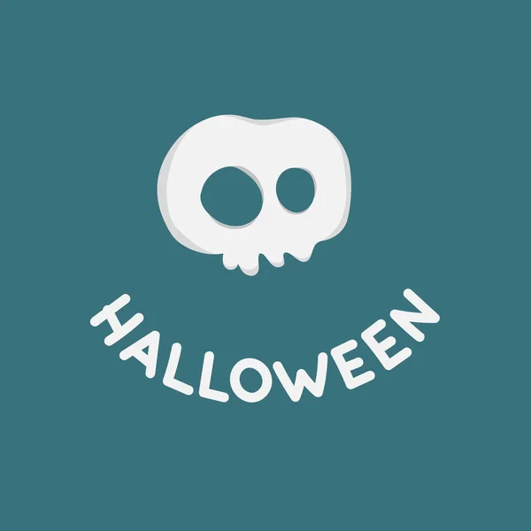 Affisch För Halloween Med Skalle Och Gratulationer Inskrift — Stock vektor