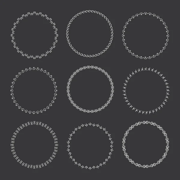 Collection Vector Graphic Circle Frames Wreaths Design — Stock Vector