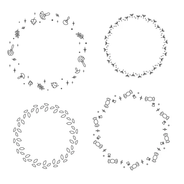 Feestelijke ronde kransen — Stockvector