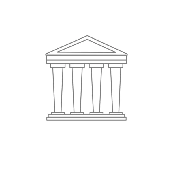 Historická Budova Sloupy Klasická Budova Stylu Lineární Styl Logo Podpis — Stockový vektor