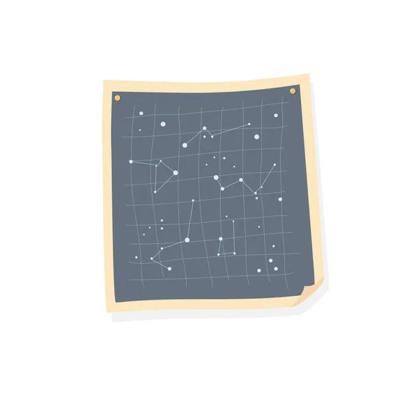 Stara Mapa Gwiazd Konstelacji Badania Przestrzeni Kosmicznej — Wektor stockowy