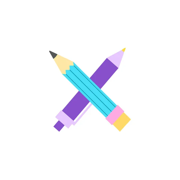 Gekreuzte Kunstwerkzeuge Logo Für Schulen Ateliers Firmen — Stockvektor