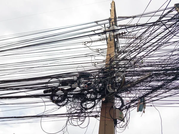 Electricity Wire Communication Cables Tangle — Stock Photo, Image