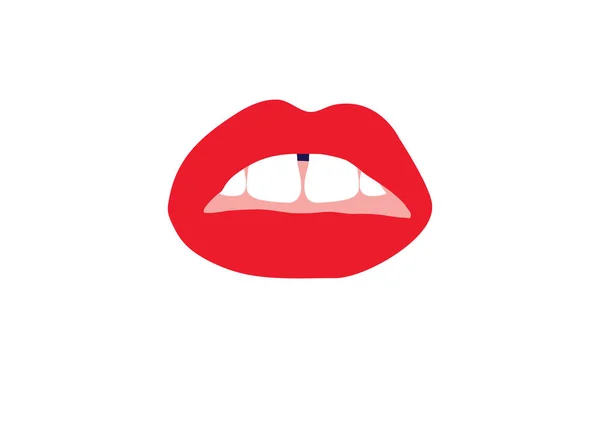 Γυναίκα Ανοιχτό Κόκκινα Χείλη — Διανυσματικό Αρχείο