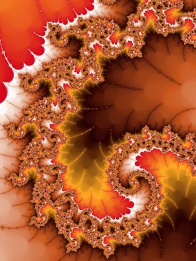 Turuncu fraktal sarmal, yaratıcı grafik tasarım için dijital sanat