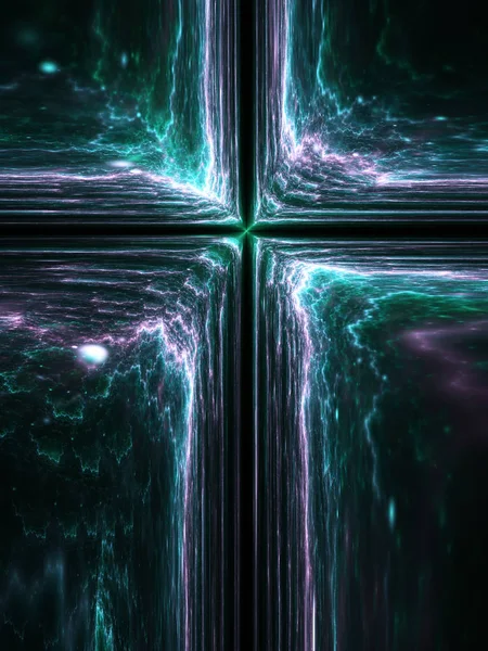 Abstract Fractal Cross Symbol Digital Artwork Creative Graphic Design — Stock Photo, Image