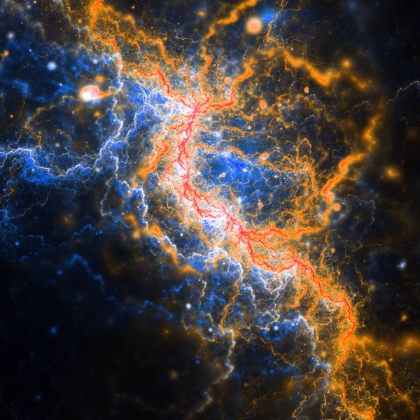 Nebulosa Fractal Colorida Escura Obra Arte Digital Para Design Gráfico — Fotografia de Stock