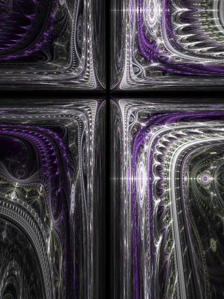 Black and violet fractal cross, digital artwork for creative graphic design