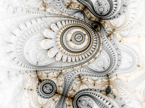 Geel Zwart Fractal Machine Digitale Kunst Voor Creatieve Grafisch Ontwerp — Stockfoto