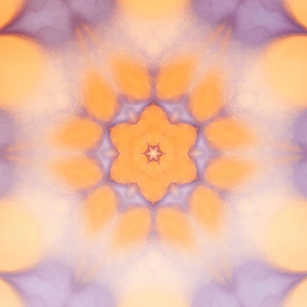 Smooth Light Orange Fractal Mandala Digital Artwork Creative Graphic Design — Stock Photo, Image