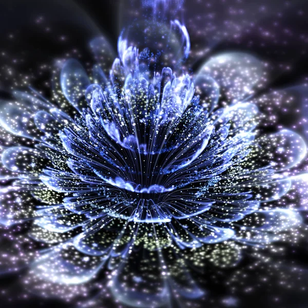 Flor Fractal Azul Oscuro Obra Arte Digital Para Diseño Gráfico —  Fotos de Stock