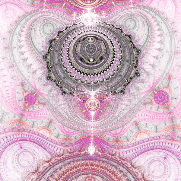 Hellrosa Fraktales Steampunk Muster Digitale Kunstwerke Für Kreatives Grafikdesign — Stockfoto