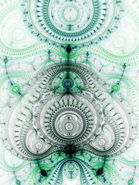 Groene Fractal Uurwerk Digitale Kunst Voor Creatieve Grafisch Ontwerp — Stockfoto