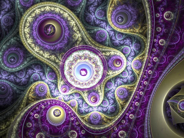Horlogerie Fractale Violette Illustration Numérique Pour Conception Graphique Créative — Photo