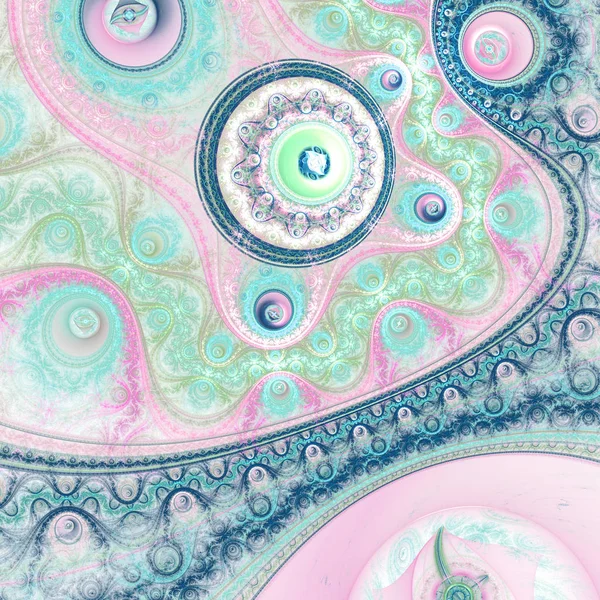 Lichte Pastel Gekleurde Fractal Textuur Digitale Kunst Voor Creatieve Grafisch — Stockfoto