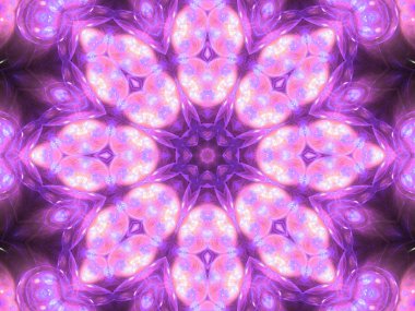 Mor Soyut Fraktal mandala, yaratıcı grafik tasarım için dijital sanat