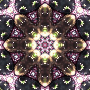 parlak fraktal mandala, yaratıcı grafik tasarım için dijital sanat