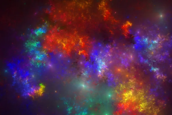 彩色抽象分形银河 数码艺术品 用于创意平面设计 — 图库照片