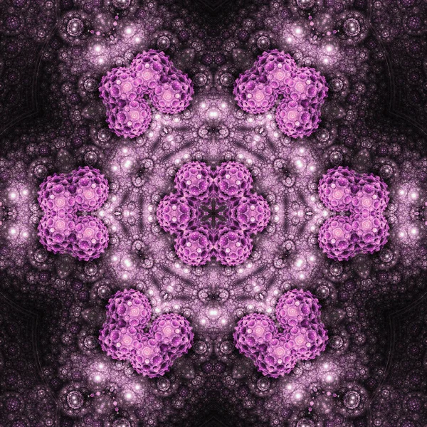 Pink fractal mandala, digital artwork for creative graphic design — Stock Photo, Image