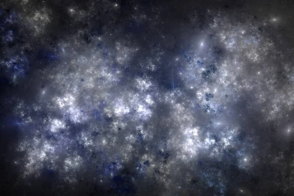Nebulosa fractal azul escura, obra de arte digital para design gráfico criativo — Fotografia de Stock