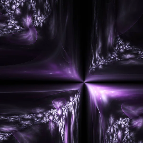Mörk lila fractal cross, digitala konstverk för kreativ grafisk design — Stockfoto