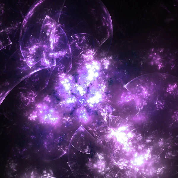 Flor fractal púrpura oscura, obra de arte digital para un diseño gráfico creativo — Foto de Stock