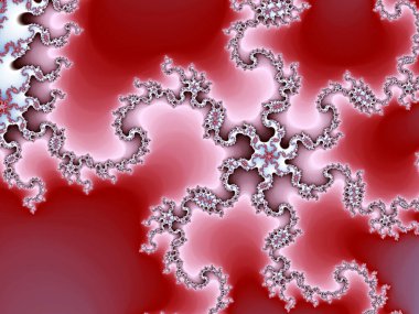 Kırmızı fraktal girdap deseni, yaratıcı grafik tasarım için dijital sanat