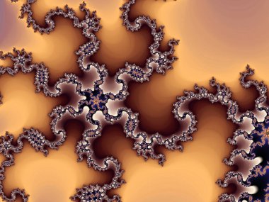 Açık kahverengi fraktal spiral, yaratıcı grafik tasarımı için dijital sanat çalışması