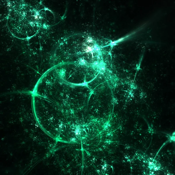 Green matrix fractal clockwork, digital artwork for creative graphic design — Stock Photo, Image