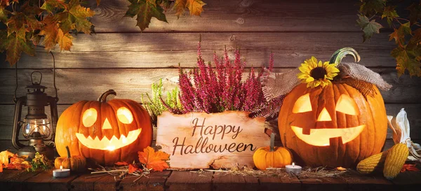 Halloween pumpa huvud jack-o-lantern — Stockfoto