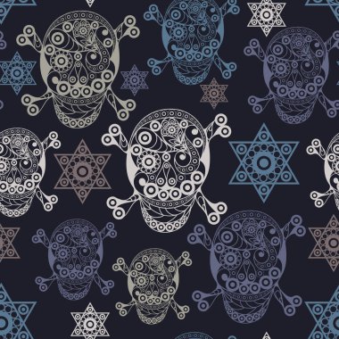 Seamless background with occult symbol. Masonic (freemasonic) texture (pattern). Suitable for textile, wallpapers, print, wrapping, scrapbooking, book cover, cloth design. Vector illustration. clipart