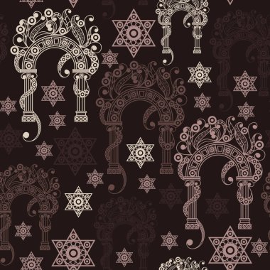 Seamless background with occult symbol. Masonic (freemasonic) texture (pattern). Suitable for textile, wallpapers, print, wrapping, scrapbooking, book cover, cloth design. Vector illustration. clipart