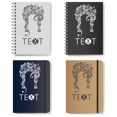 Gizli sembolü ile grafik soyut Günlükler. Masonik (freemasonic) çizim. Gerçekçi Not defteri. Vektör çizim.