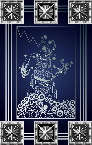 Gizli tarot kartı ile soyut grafik tasarım. Major Arcana-kule. Davet, el ilanı, etiket, poster, afiş, kart, etiket, kapak, web için uygundur. Vektör çizim.