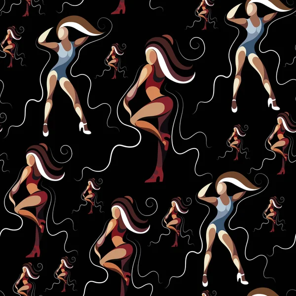 Nahtloses Muster Textur Mit Abstrakten Dekorativen Tänzern Geeignet Für Design — Stockvektor