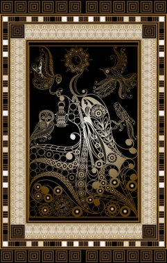 Gizli tarot kartı ile soyut grafik tasarım. Major Arcana - ermiş. Davet, el ilanı, etiket, poster, afiş, kart, etiket, kapak, web için uygundur. Vektör çizim.