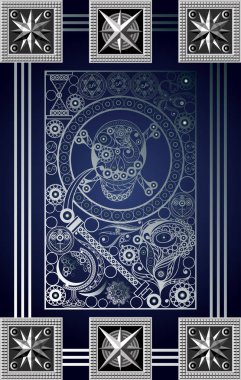Gizli tarot kartı ile soyut grafik tasarım. Major Arcana - ölüm. Davet, el ilanı, etiket, poster, afiş, kart, etiket, kapak, web için uygundur. Vektör çizim
