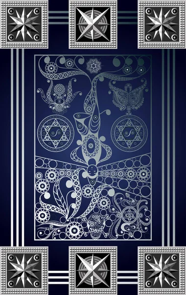 Projeto Abstrato Gráfico Com Cartão Tarô Oculto Major Arcana Hanged —  Vetores de Stock