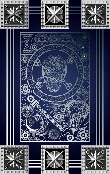 Graphisme Abstrait Avec Carte Tarot Occulte Major Arcana Mort Convient — Image vectorielle