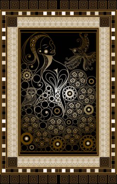 Gizli tarot kartı ile soyut grafik tasarım. Minor Arcana - 8 kişi .detaylar gizli tutulmuştu. Davet, el ilanı, etiket, poster, afiş, kart, etiket, kapak, web için uygundur. Vektör çizim.