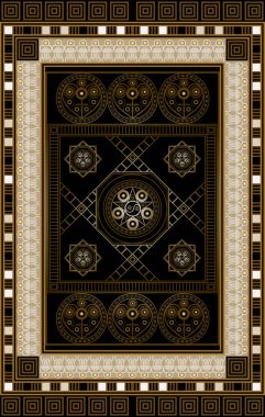 Tarot kartlı grafiksel soyut tasarım. Minor Arcana - Beş pentacles. Davetiye, ilan, çıkartma, poster, afiş, kart, etiket, kapak, web için uygun. Vektör illüstrasyonu.